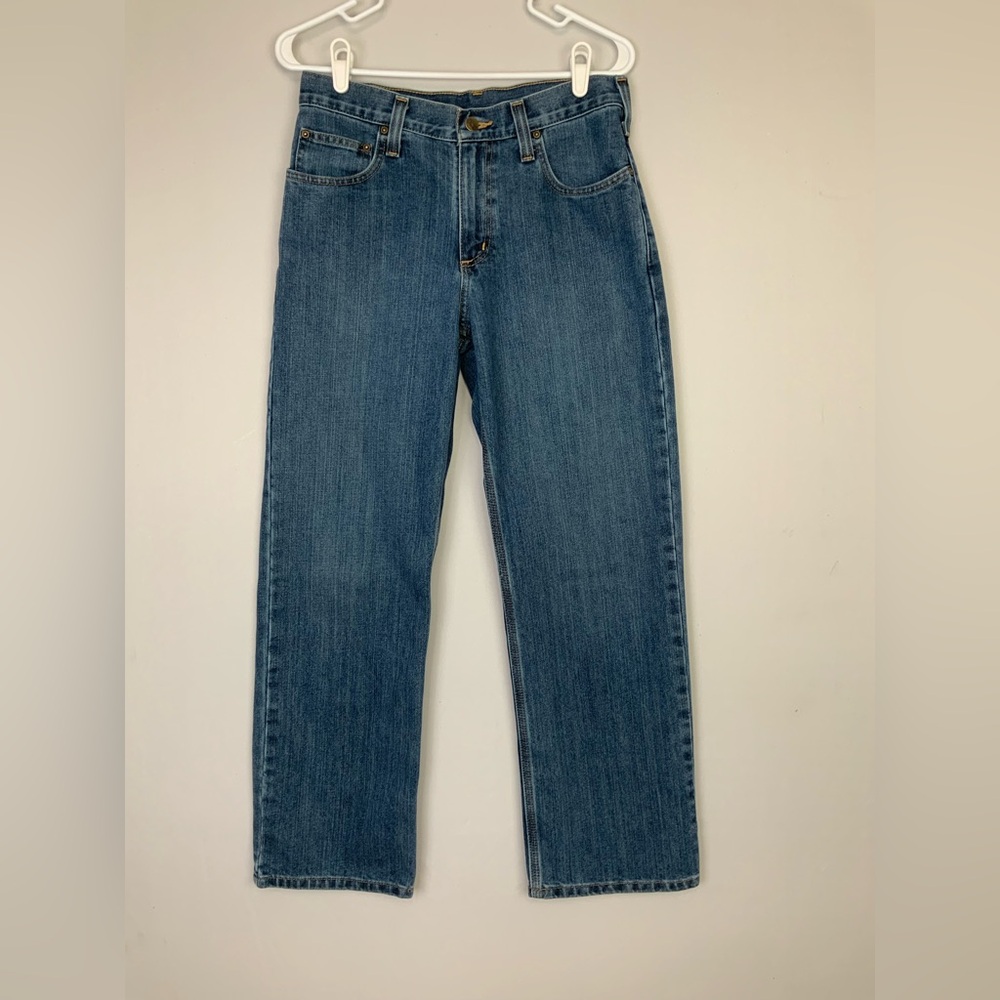 Carhartt Sz 30x30 (Inseam 29”) Relaxed Fit Blue Denim Jeans Workwear CLEAN